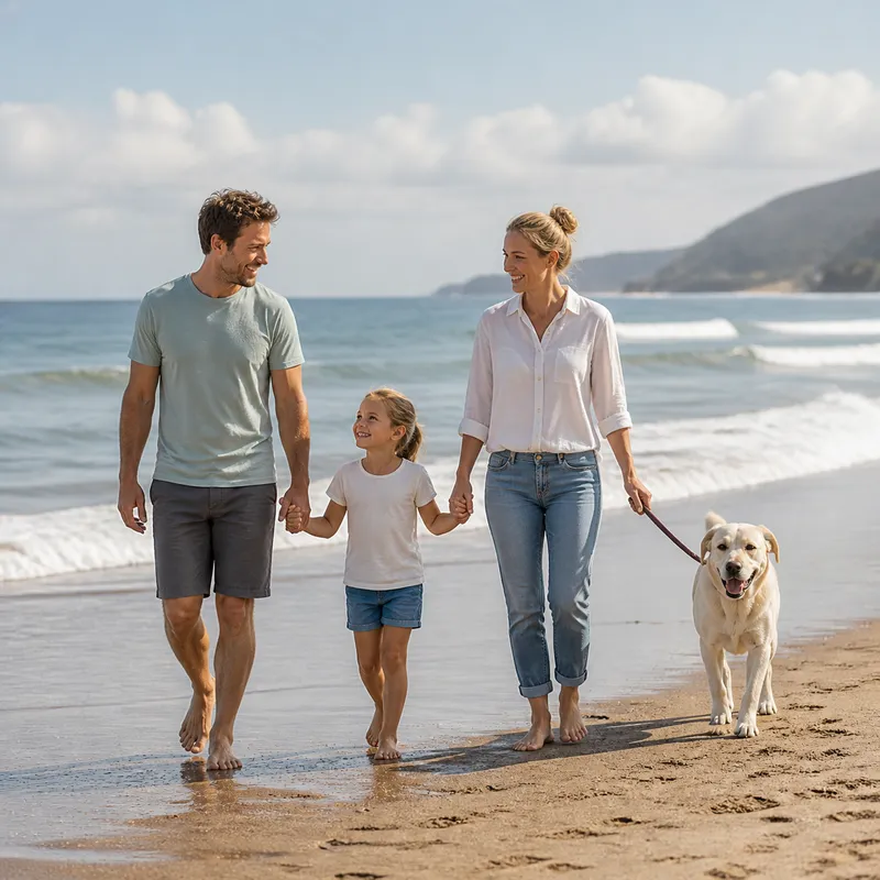 Family at the beach
